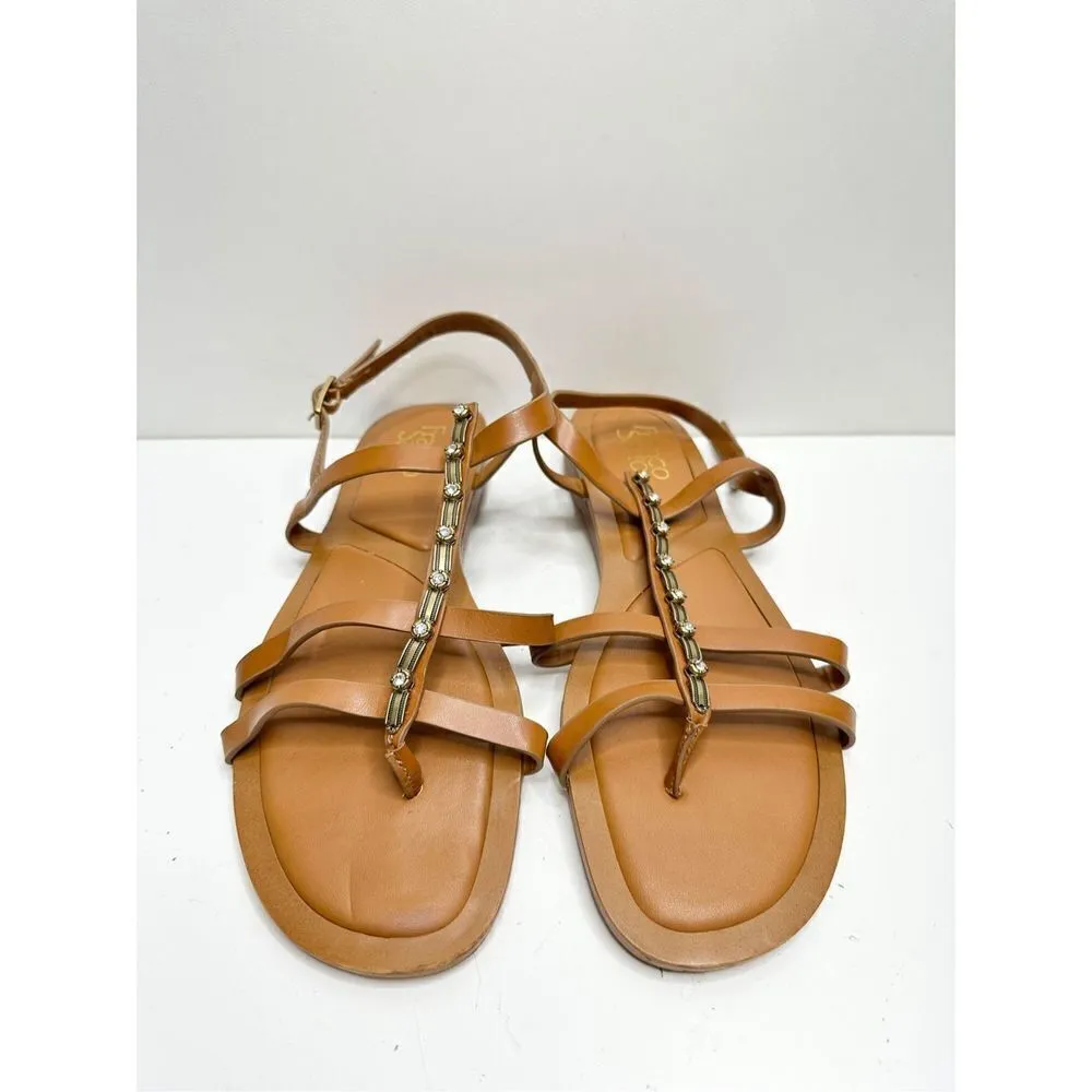 Franco Sarto Sandals Womens Size 9.5 Tan Greca Open Toe Sandal - Image 3
