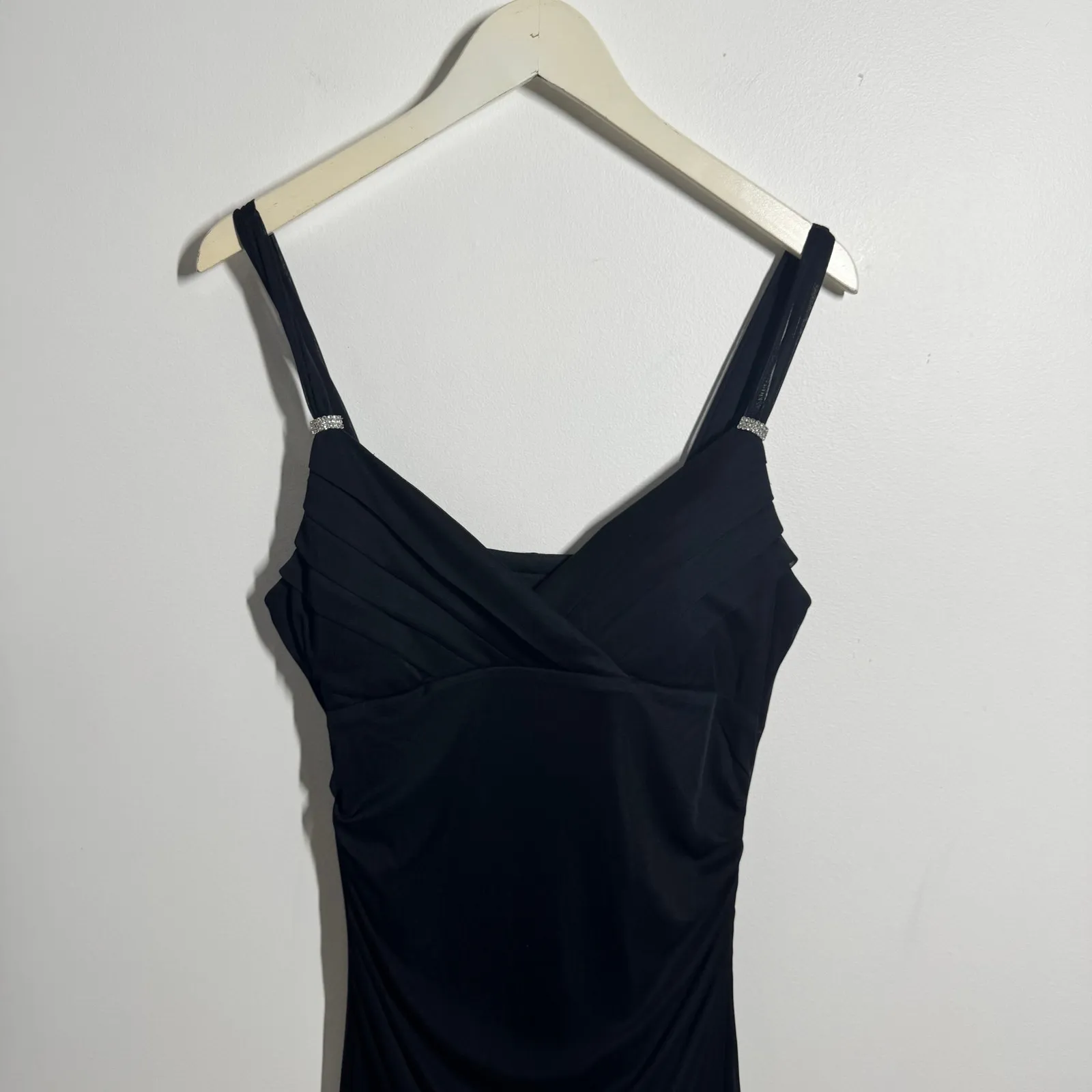 Scarlett Nite Dress Juniors 8 Black Blink Strap Midi Asym Hem Whimsygoth Witchy - Image 3