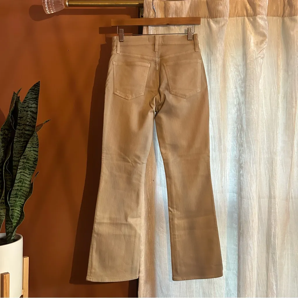 Madewell Kick Out‎ Crop Jeans Cali Flare Coated Pants Dune Tan Beige NWT Size 25 - Image 8