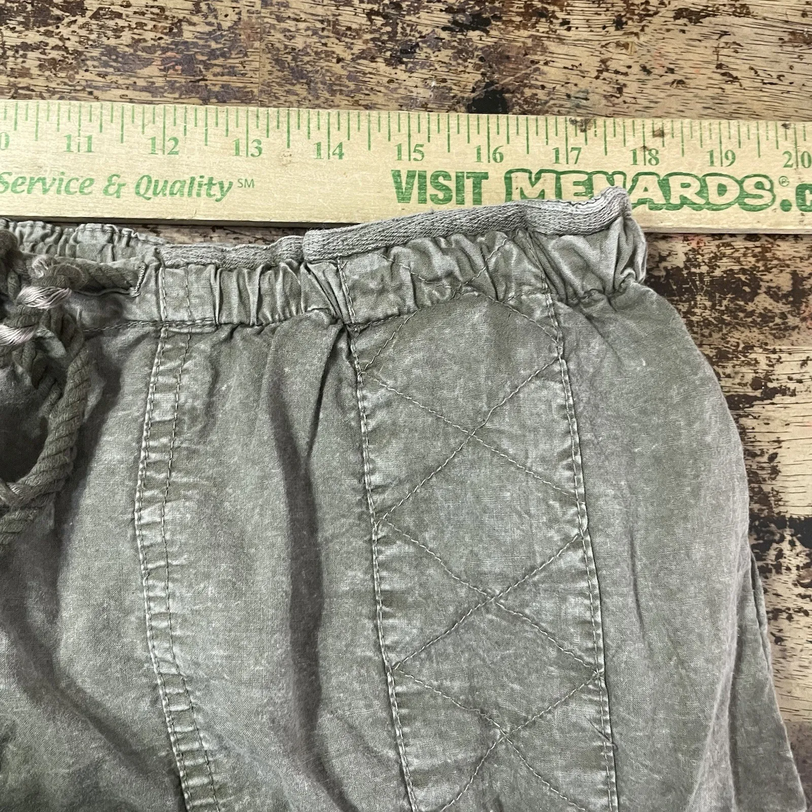 Free People Moon Bay Utility Parachute Shorts Festival L Washed Army Green - Image 7