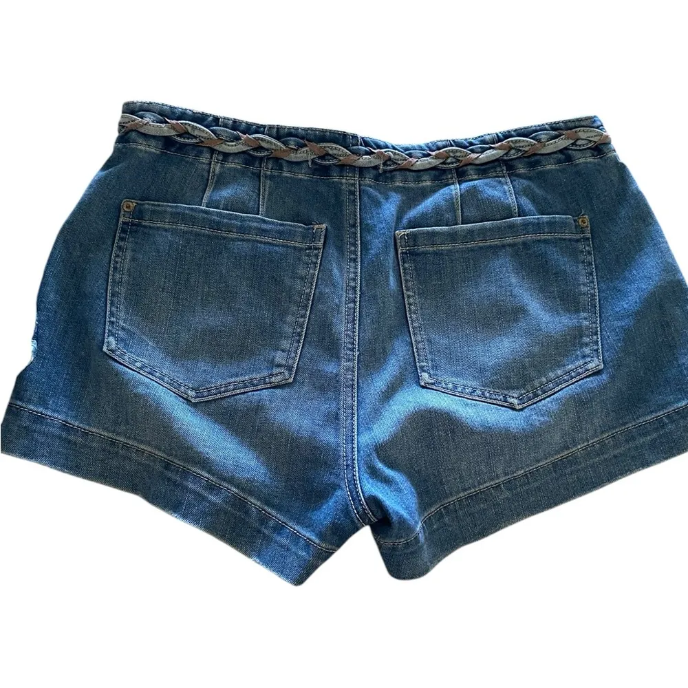 Free People Braided belt denim button fly shorts - Image 4