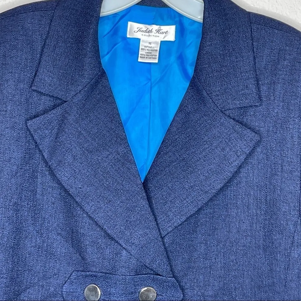 Vintage Judith Hart‎ Blazer Blue Size 16 - Image 4