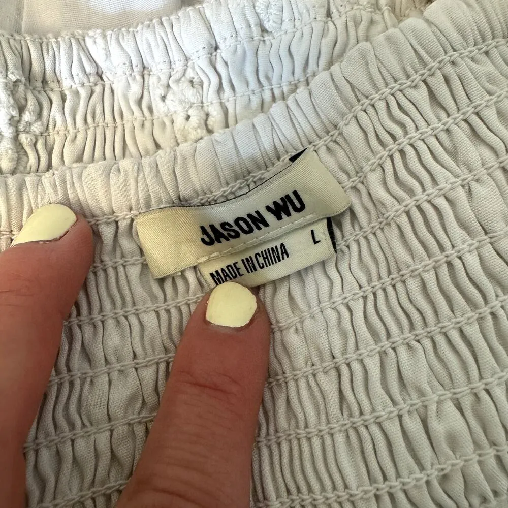 Jason Wu Eyelet White Corset Top Cropped Boning Women's Size Large - Image 4