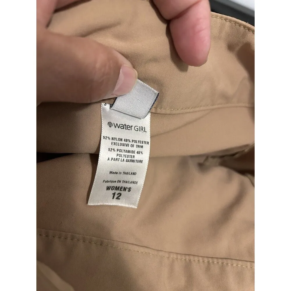 Patagonia Water Girl Tan Khaki Side Laced Skirt Size 12 Fishing Camping Outdoors - Image 3