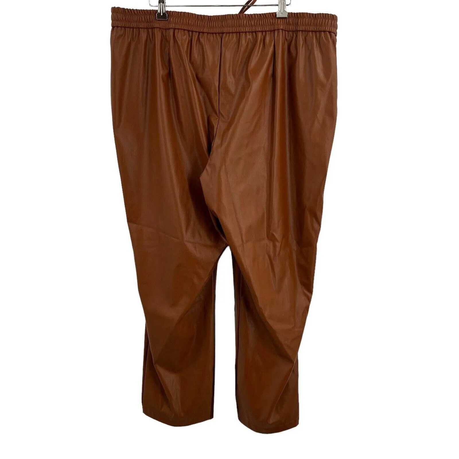 Nine West Brown Faux Leather Pull On Pant‎ Size XXL New - Image 3