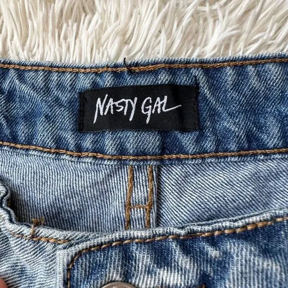 Nasty Gal High Waist Cut Off Distressed Denim Shorts Sz 27 - Image 2