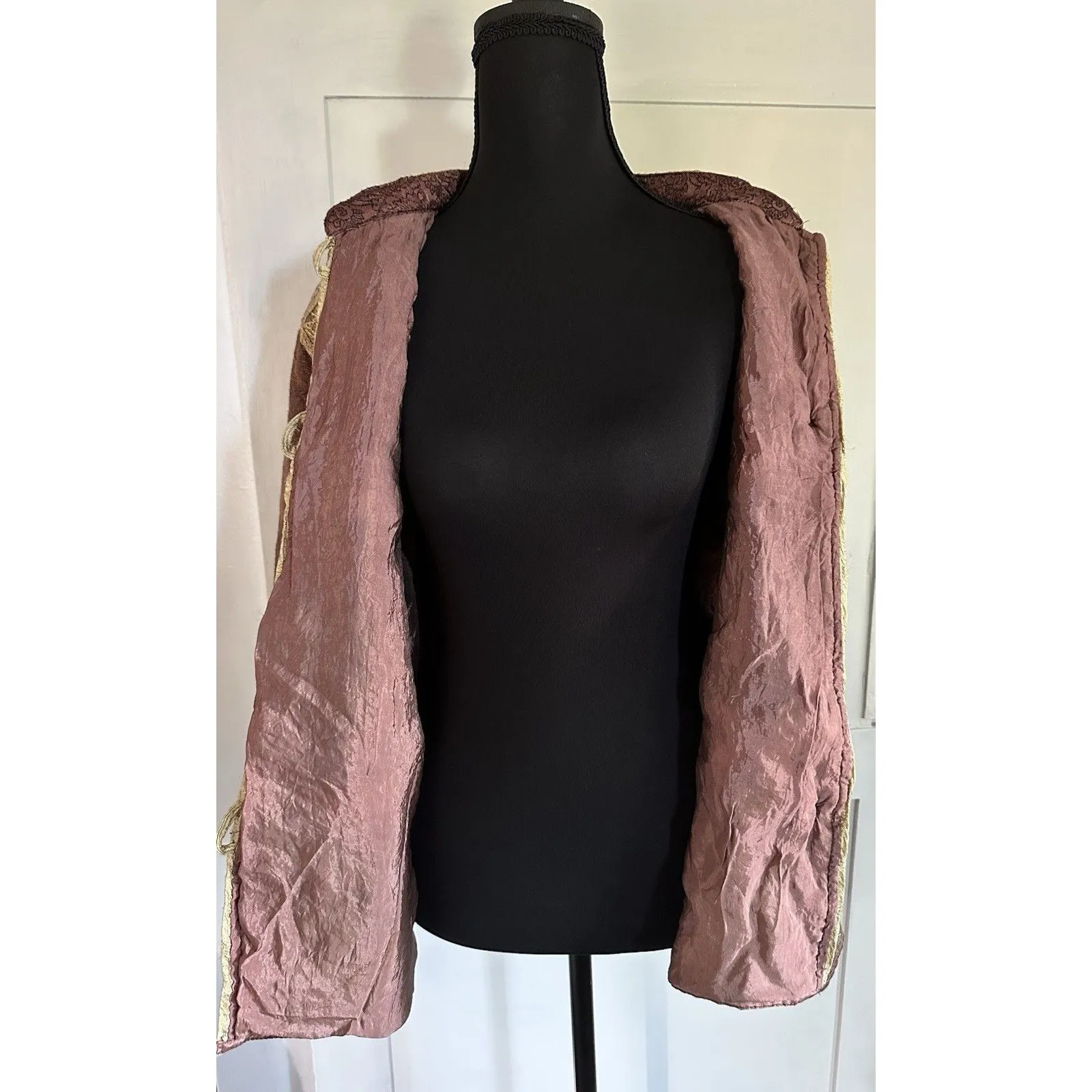 Original RETRO Brand Vintage Boho Tapestry Beaded Accent Jacket Blazer Size M - Image 7