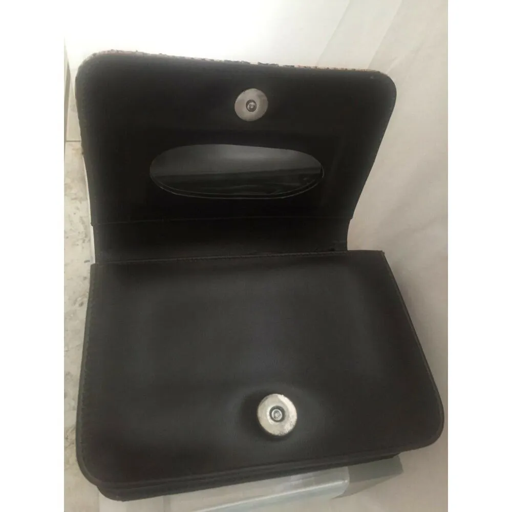 DONALD PLINER PITONE Reptile Snake LEATHER PURSE HAND BAG Shoulder Arm $275 NWT Brown - Image 4