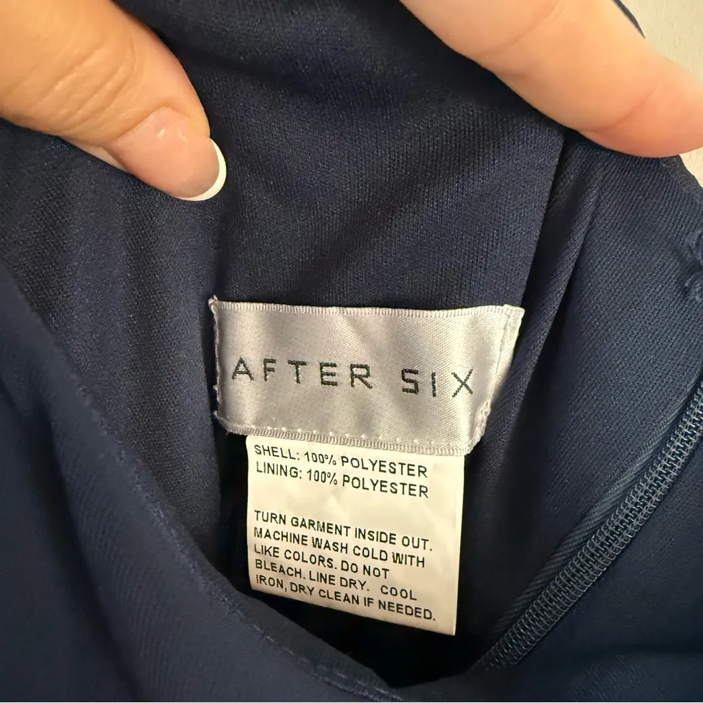 After Six 1558‎ Chiffon Sweetheart Neck Gown Midnight Navy 6 - Image 6