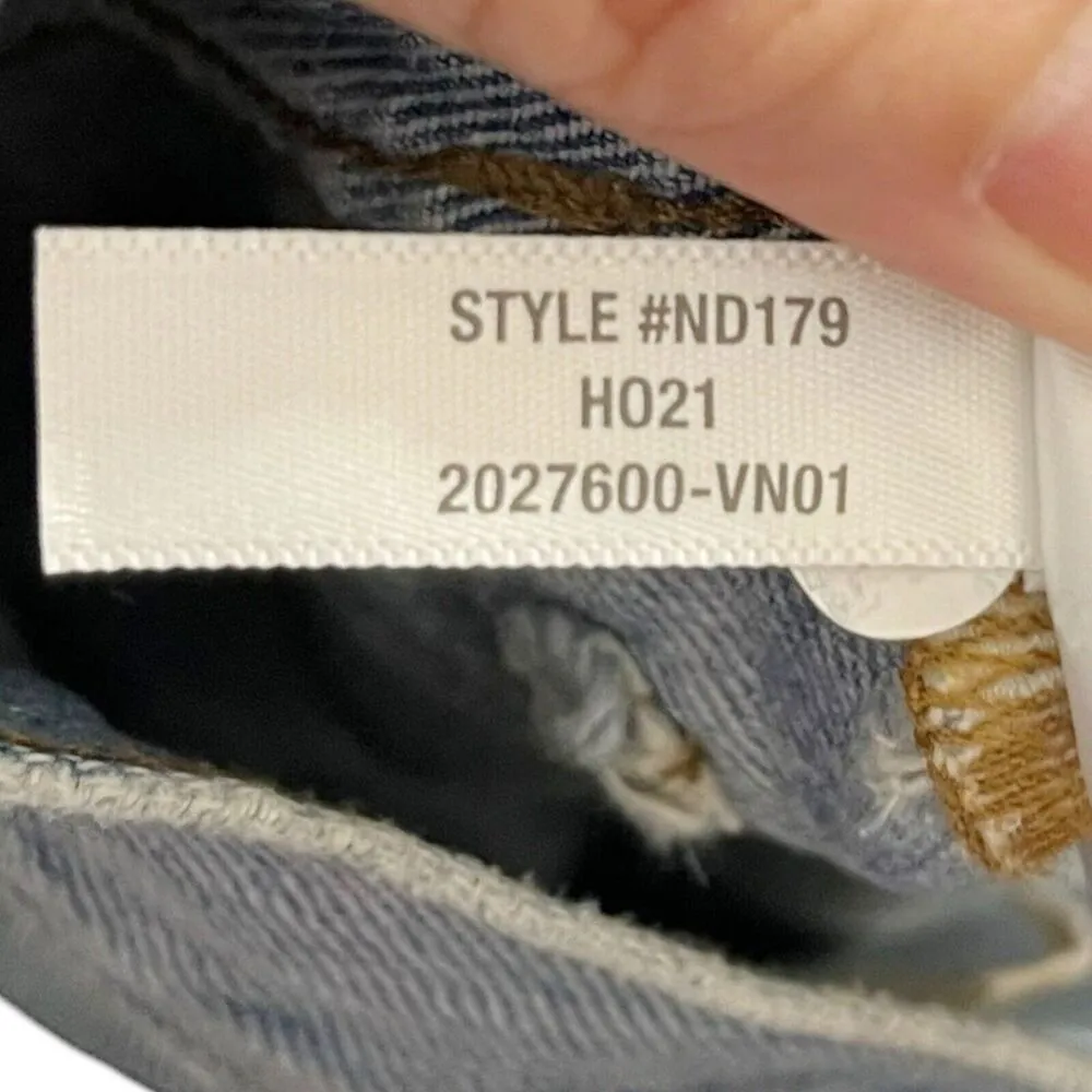 Madewell Ripped High Rise Denim Shorts Size 24 Steenwick Wash Mid Length Cotton - Image 9