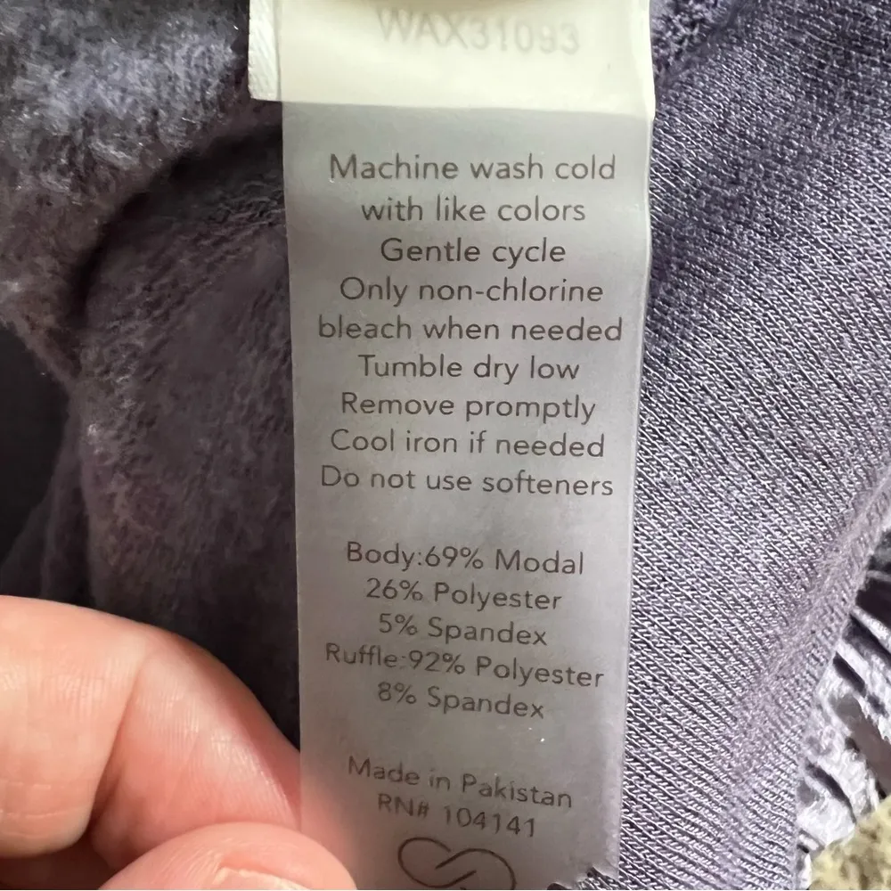 Calia by Carrie Underwood Purple Velvet Effortless Long Sleeve Hoodie Size Large - Image 6