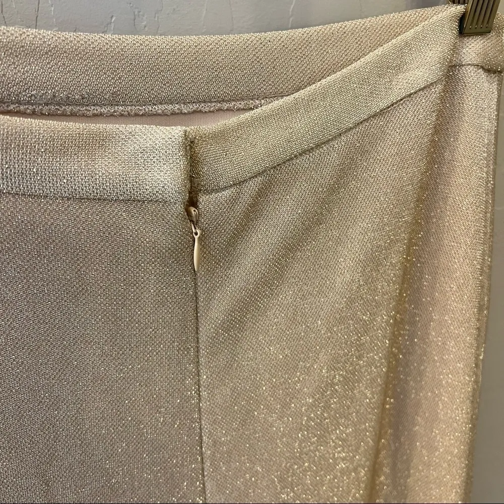 Bill Levkoff Union Tag Vintage ahimmery maxi skirt nude color sz 14(L) - Image 4