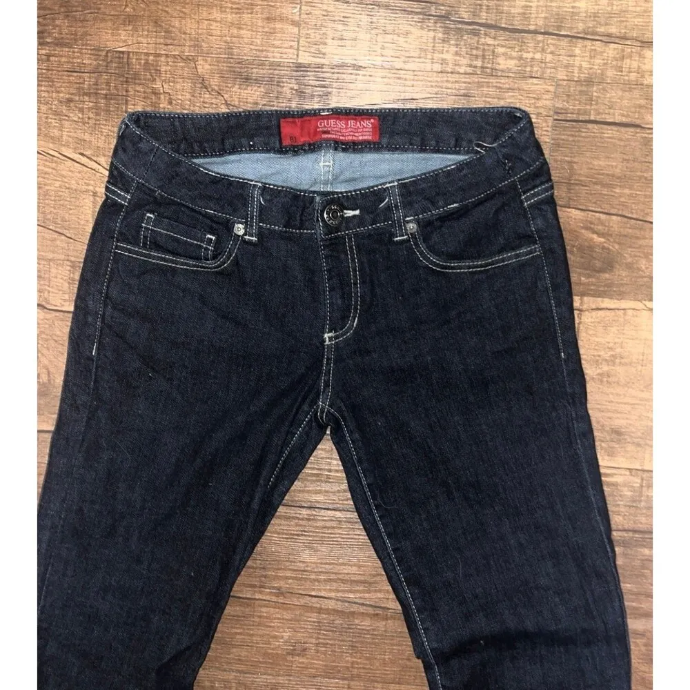 Vintage darkwash Guess bootcut flare jeans - Image 2