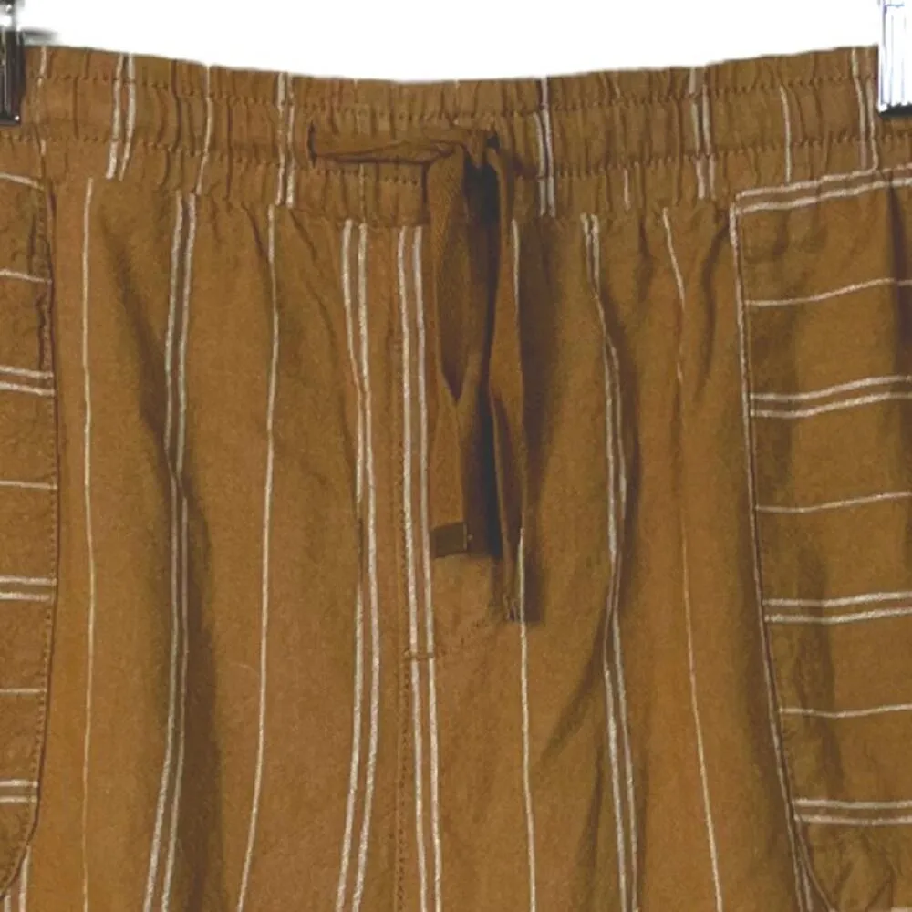 Time & Tru Women's Soft Shorts Tie Waist Pockets 4” Brown Stripe Size XL 16-18 - Image 7
