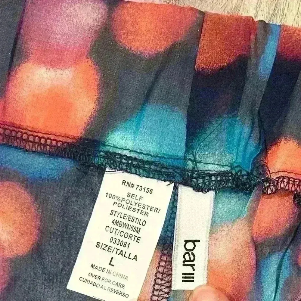 NWT Macy’s Bar III Swim Cover Up Wide Leg Pants Sheer Polka Dot Chiffon Size L - Image 2