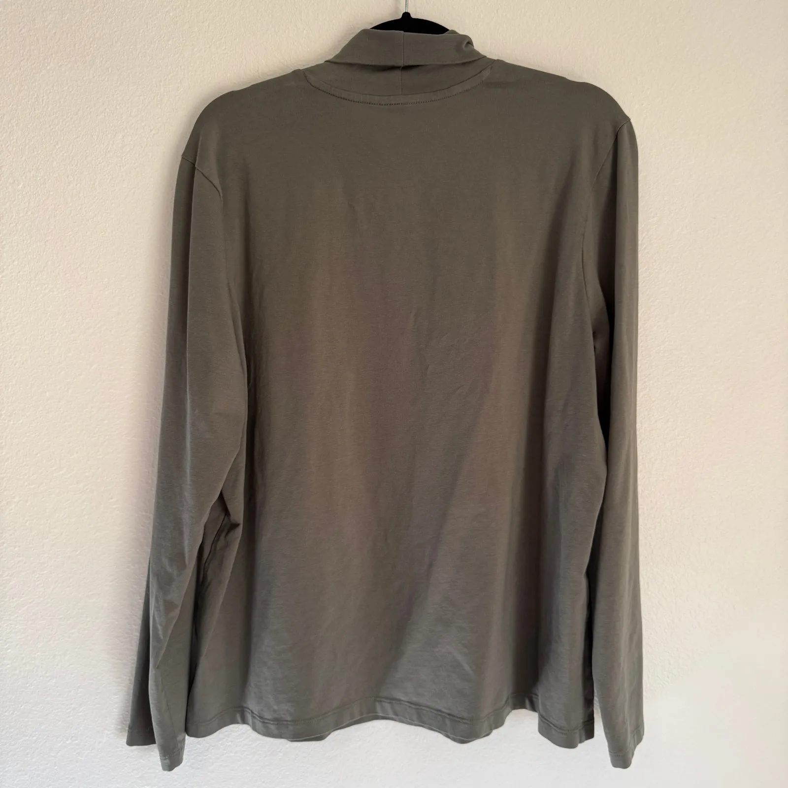 Pact Women's Luxe Stretch Jersey Slim Turtleneck Shirt in Gray Green Sz XXL - Image 4