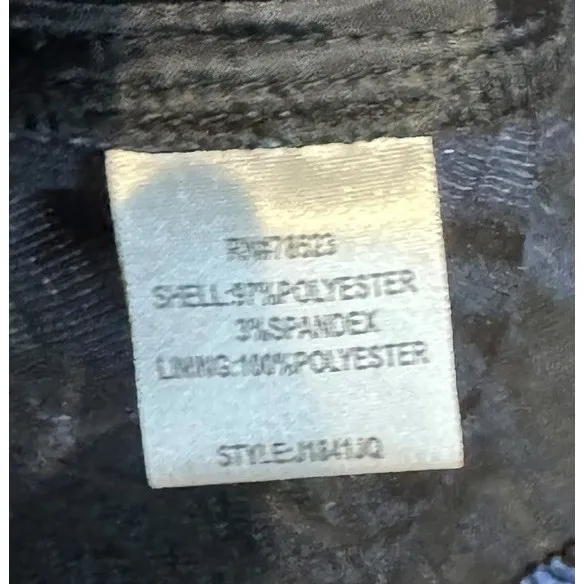 Luii Women's Jacket Textured Geometric Print Big Button Mid Length Blue Medium - Image 6