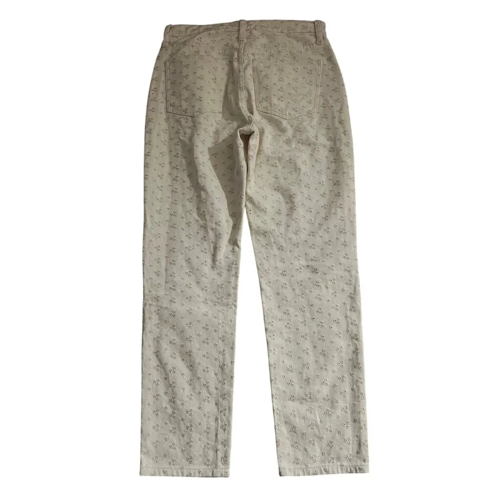 The Perfect Vintage Embroidered Eyelet Jean 26 Women’s Pearl Ivory - Image 3