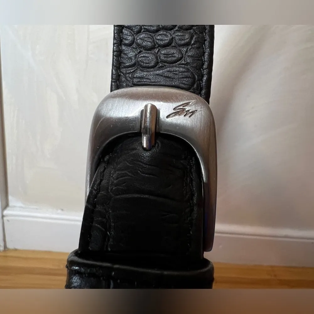 STONE MOUNTAIN 100% GENUINE LEATHER embossed Hobo Black ADJ Shoulder Handbag - Image 6