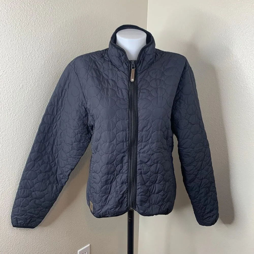 Descente  Womens Sz 12 Black Light Puffer Insulated Full Zip Jacket Coat Boxy - Image 2