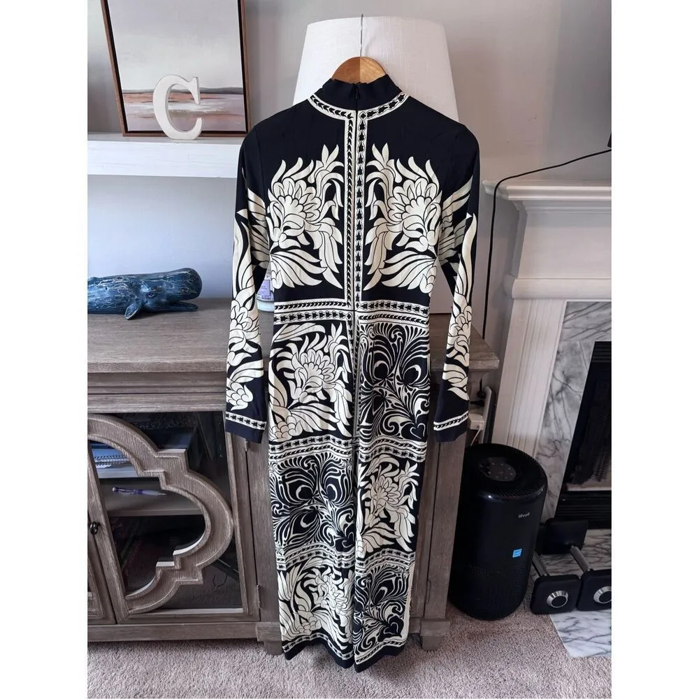 La DoubleJ Halle Dress In Mix Tiles Placée Black Envers Satin Size Small - Image 8