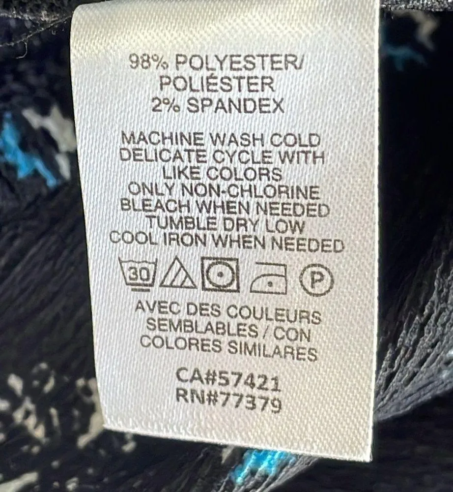 Ann Taylor Navy Print Off Shoulder Top - Image 5