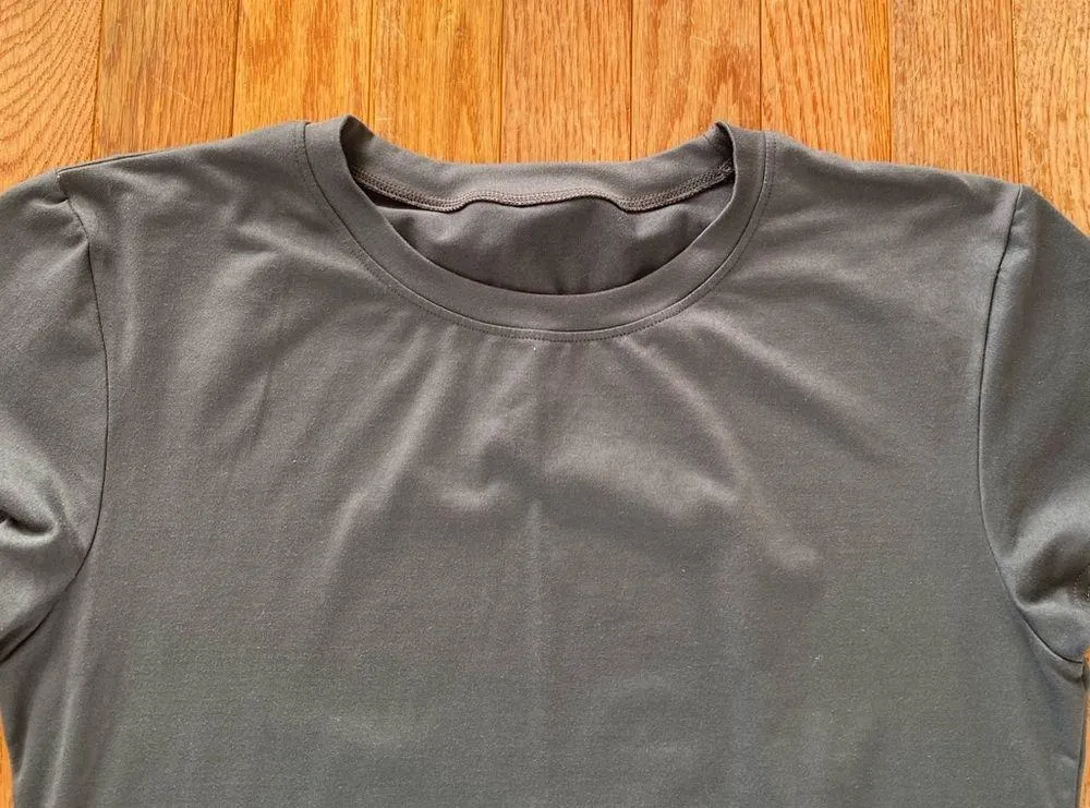 steel gray fitted baby tee Size L - Image 2