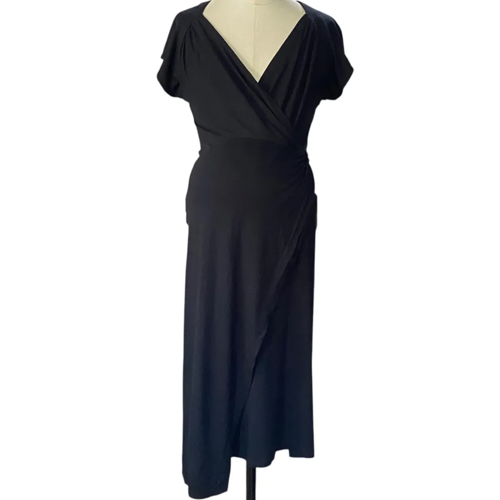 Seraphine Black Maternity & Nursing Wrap Dress Size 6 - Image 10