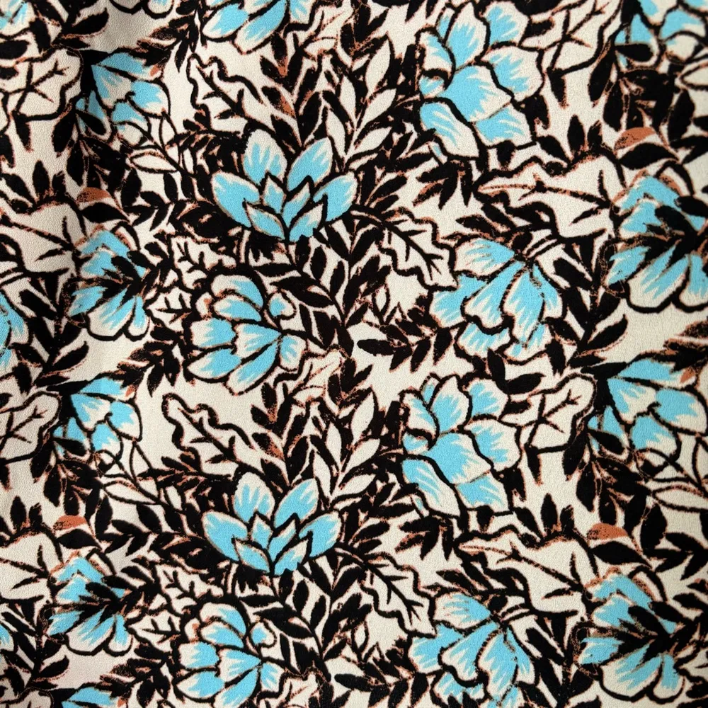 Elizabeth and James Floral Print Blouse Top Size S Blue Black bubble sleeve - Image 8