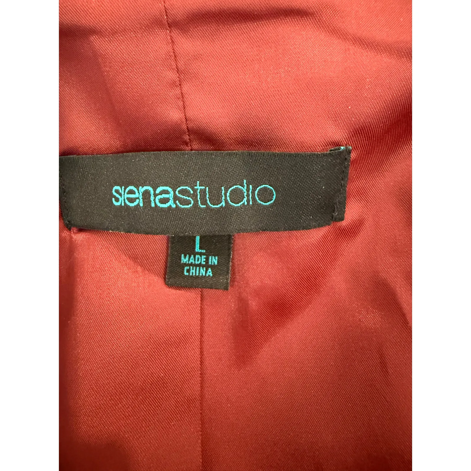 Siena Studio Pristine Leather Jacket Womens Large Burgundy Red Quilted Full Zip Size XL - Image 7