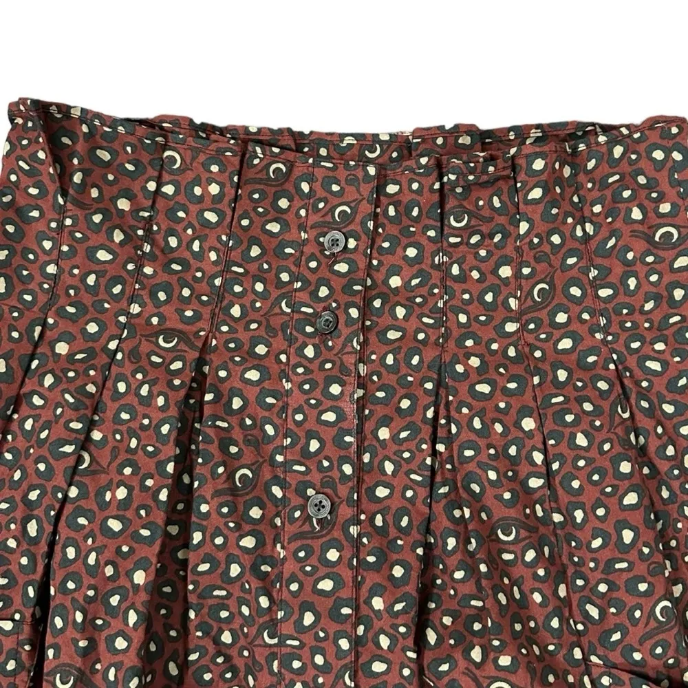 Wood Wood Paper Bag Leopard Eye Skirt Small Burgundy Black Pockets Whimsical - Image 15