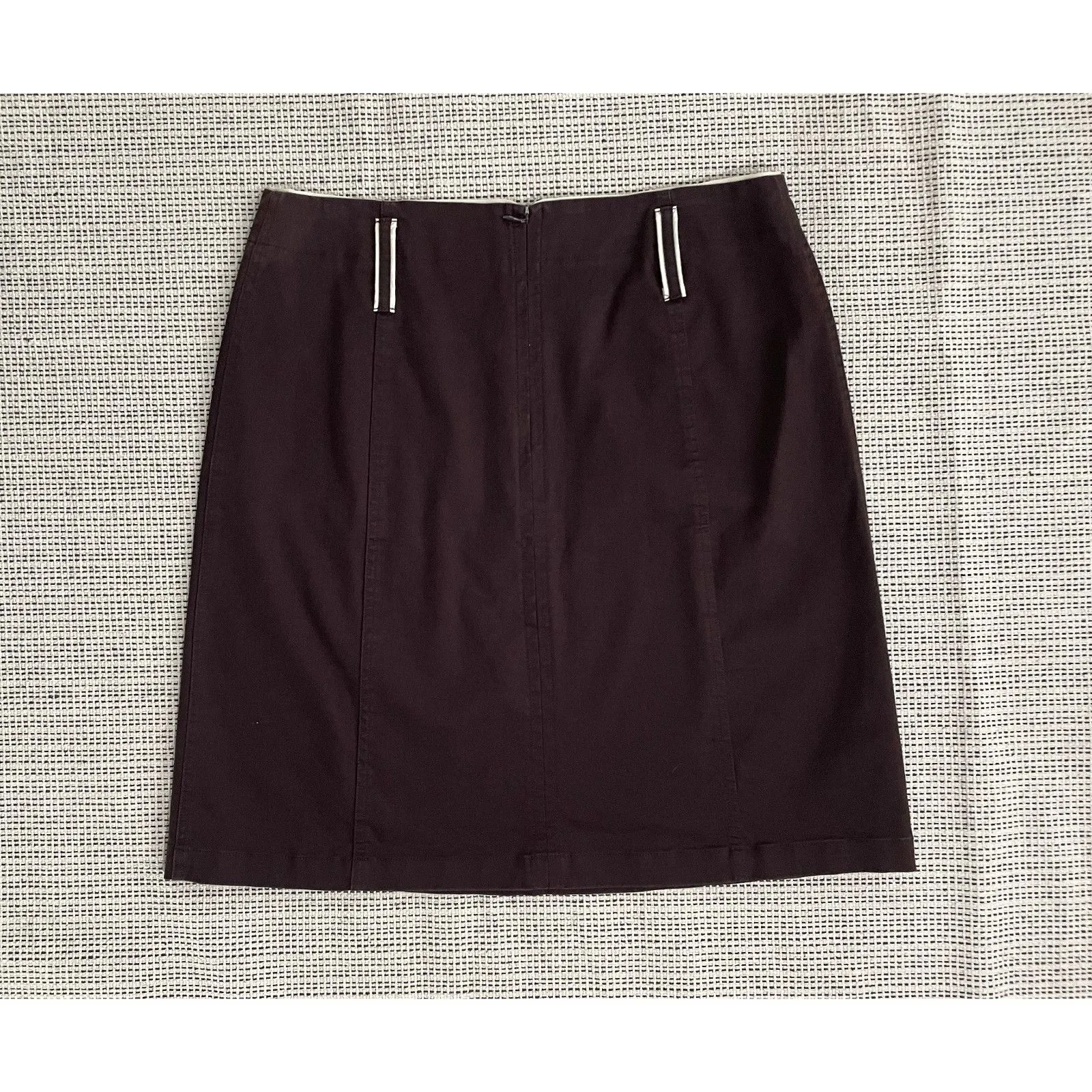 INC International Concepts Women's Size 12 Skirt Brown & Cream Casual Stretch - Image 2