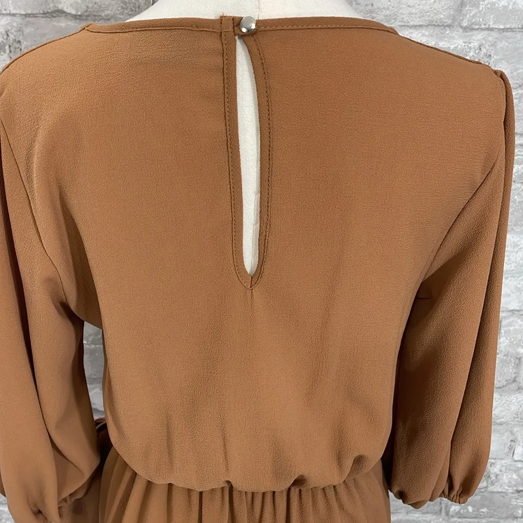 Vici Tan Long Sleeve Wrap Dress - Image 5
