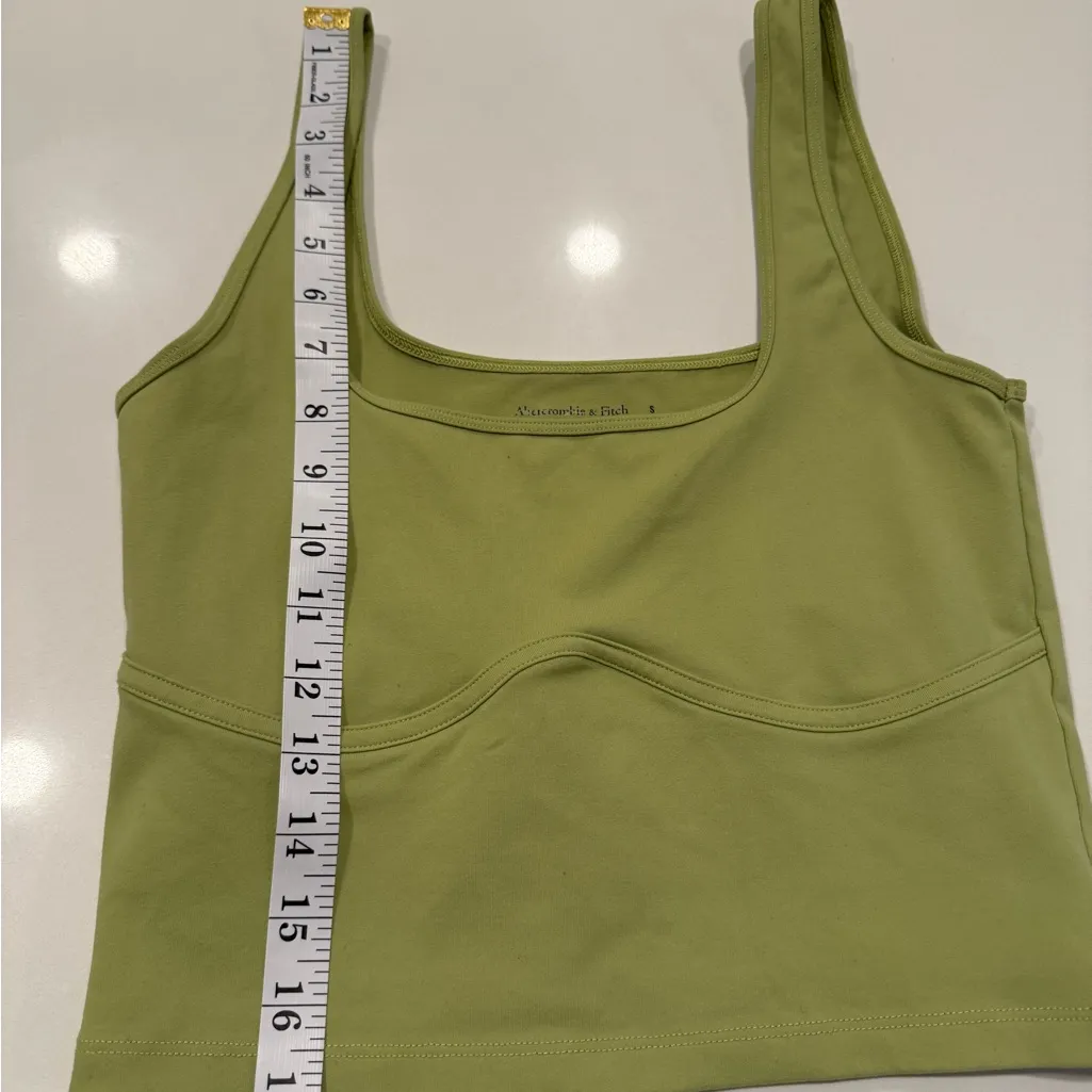 Abercrombie & Fitch Lime Green Corset Crop Top Tank Soft A&F Collection - Image 6
