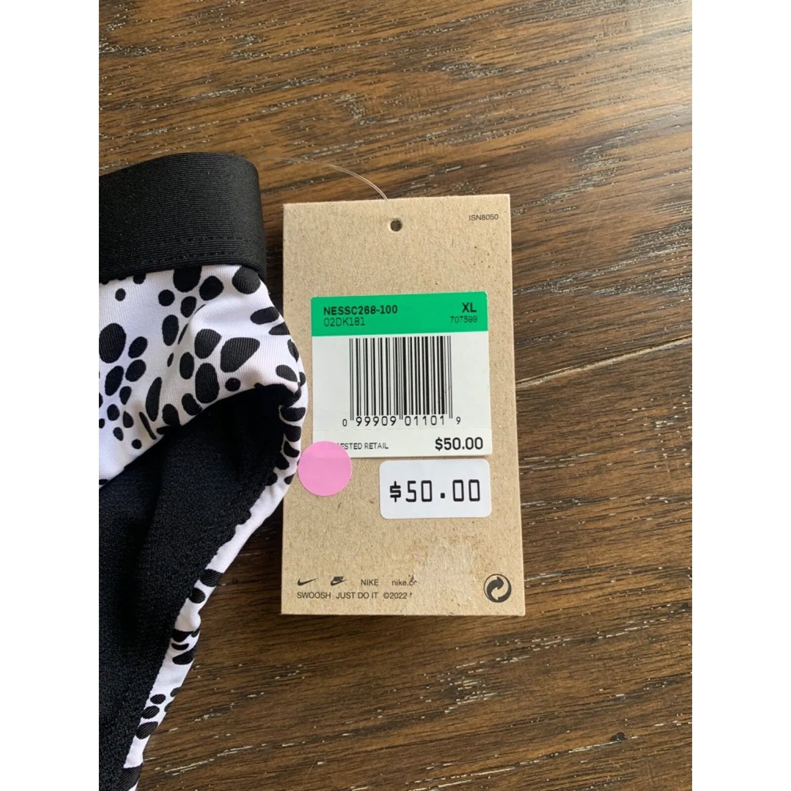 NIKE Bikini Bottoms High Waisted Swimsuit White Black Party Dots Womens M XL NEW - Image 11