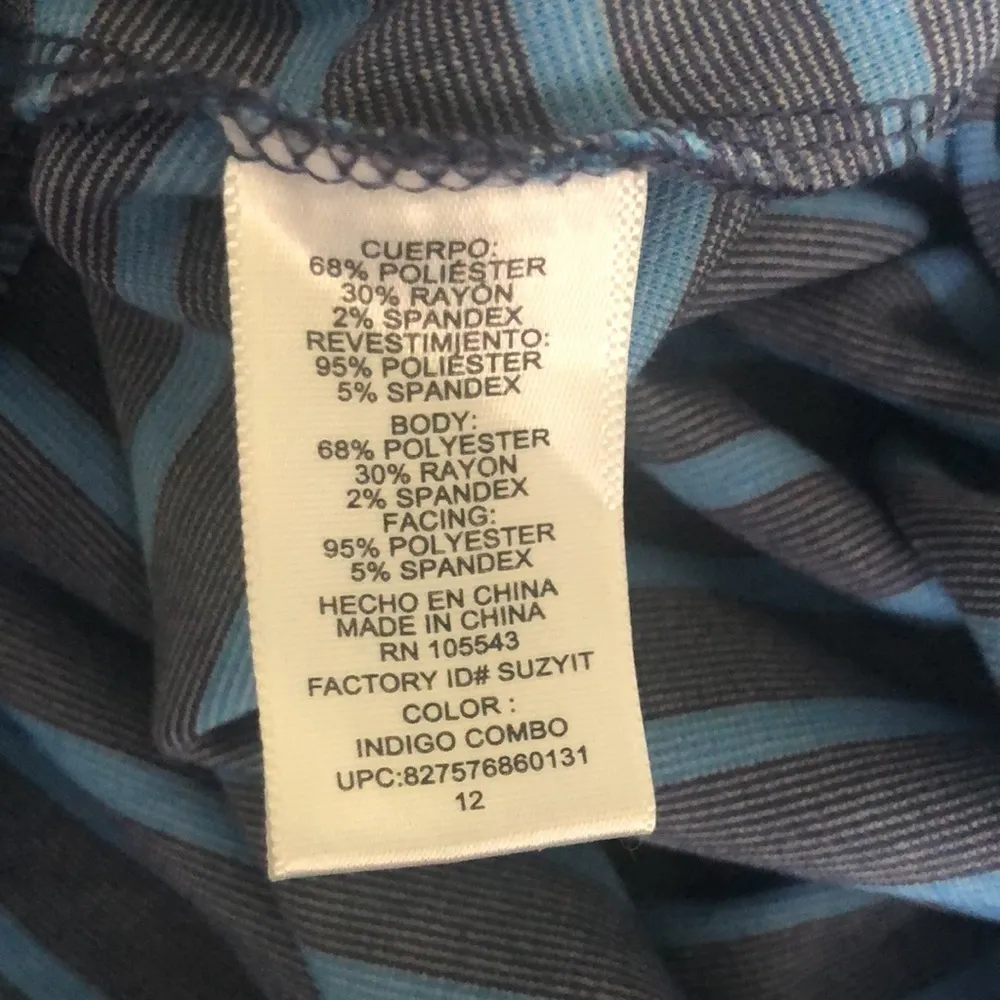 Peter Som Blue Striped Swing Knit Dress - Size 12 Sleeveless Summer Casual - Image 8