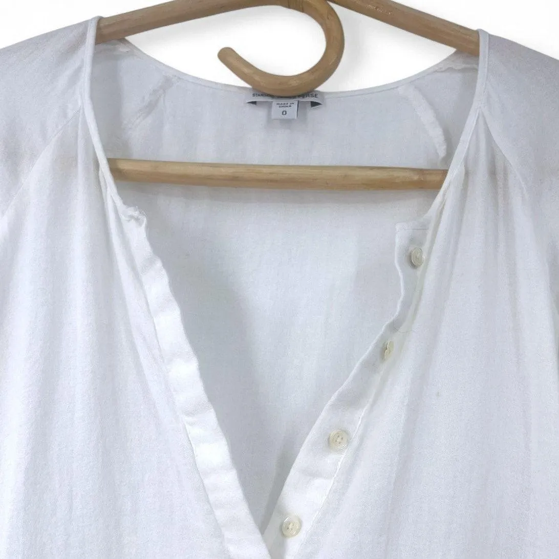 James Perse Standard 0/XS Milk White Cotton Crepe Raglan Sundress Swim Cover-Up - Image 4