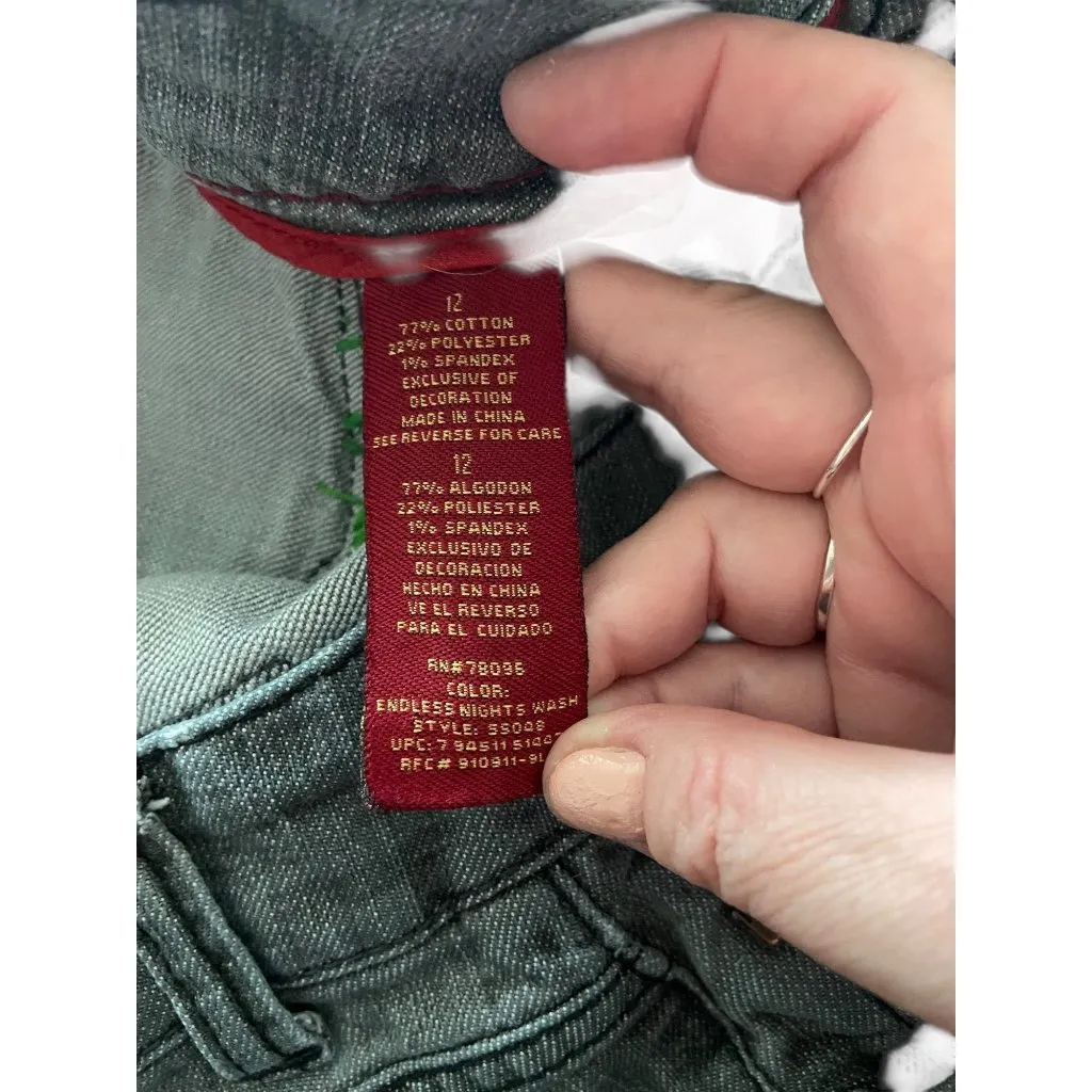 Handmade Embroidered Sunflower Festival Denim Shorts Black Size 12 Boho Summer - Image 4