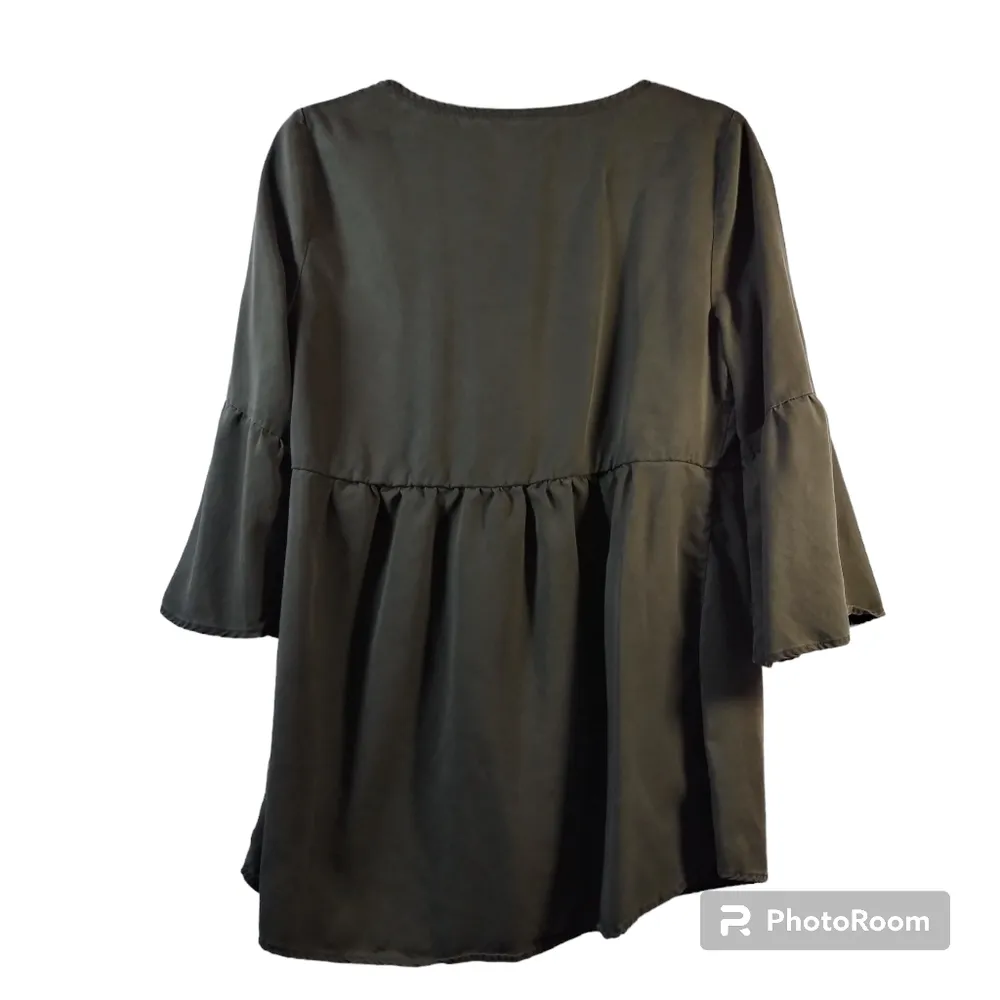 Boden Curved Seam Top TUNIC in Khaki Green W0193 Size 8 - Image 3