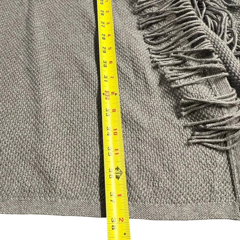 J Jill Womens Gray Knit Cardigan Sweater Size XL Fringe Minimalist Boho Western - Image 5