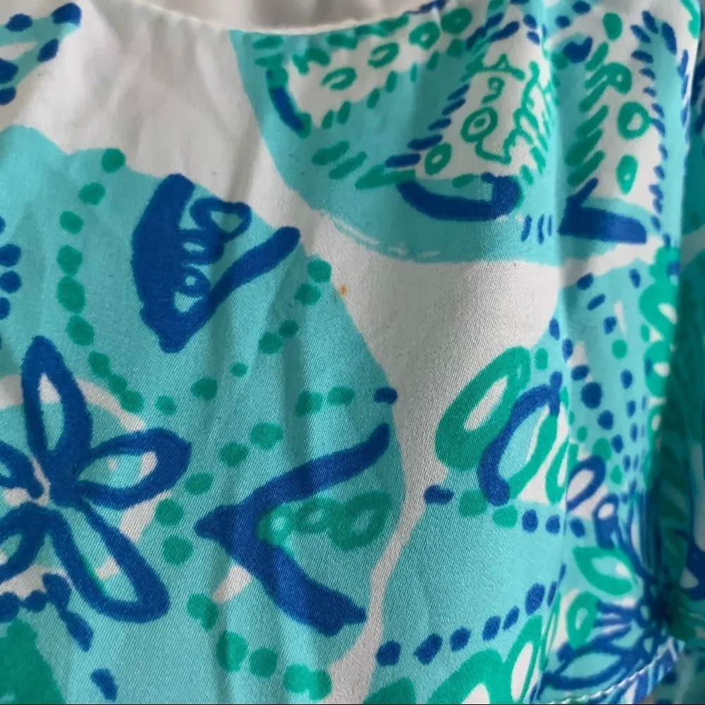 Lilly Pulitzer Sand Dollar Starfish Ocean Theme Dress Green Blue Small - Image 9