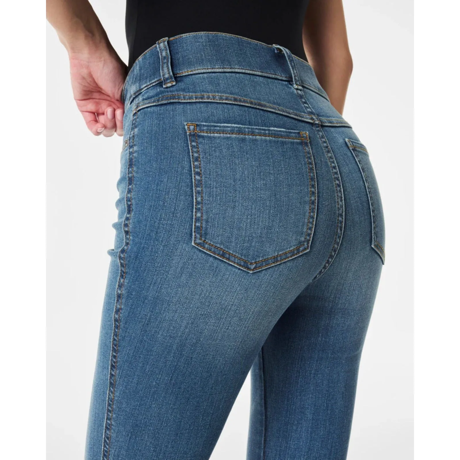 Spanxs Flare Jeans Size Small Vintage Indigo 70s Premium Stretch - Image 11