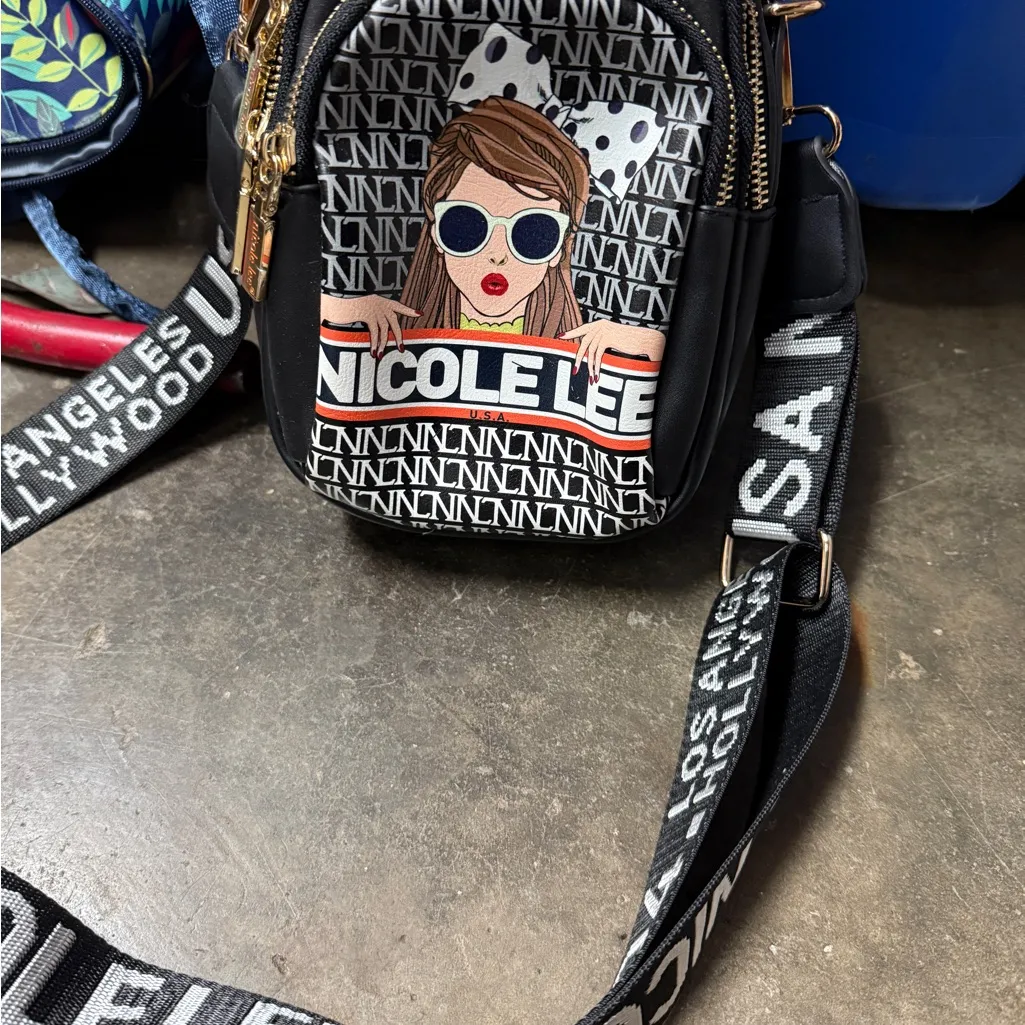 Nicole Lee Black and White Graphic Backpack See My Sweetheart adjustable strap - Image 6