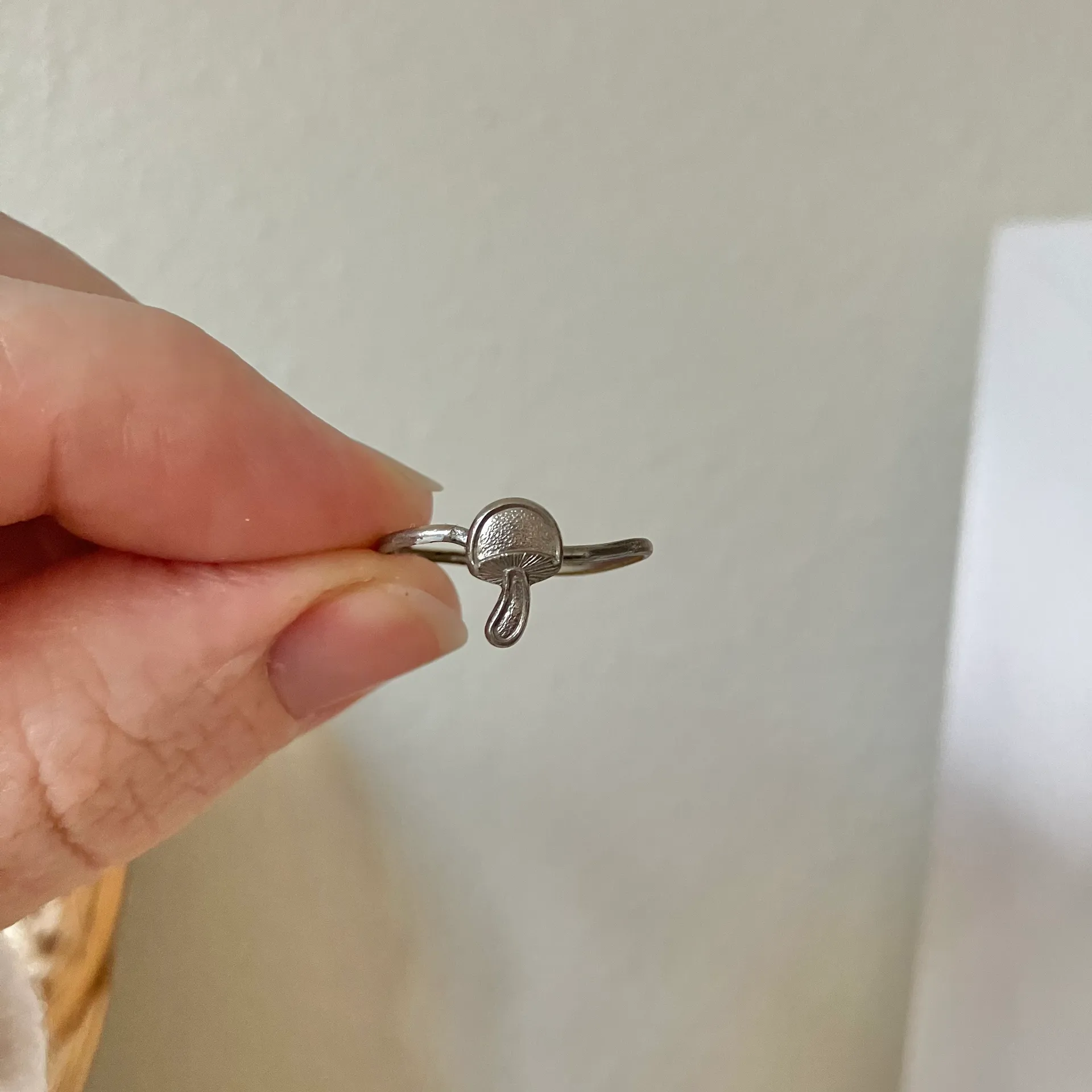 Mushroom Silver Wire Girls Ring Fashion Ring Rustic Cottagecore Woodsy Rustic Jewelry - Image 10