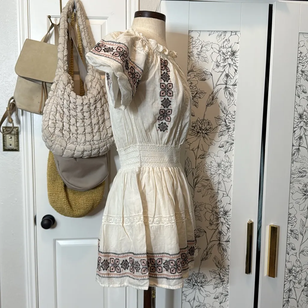 Love Shack Fancy embroidered boho mini dress - Image 9