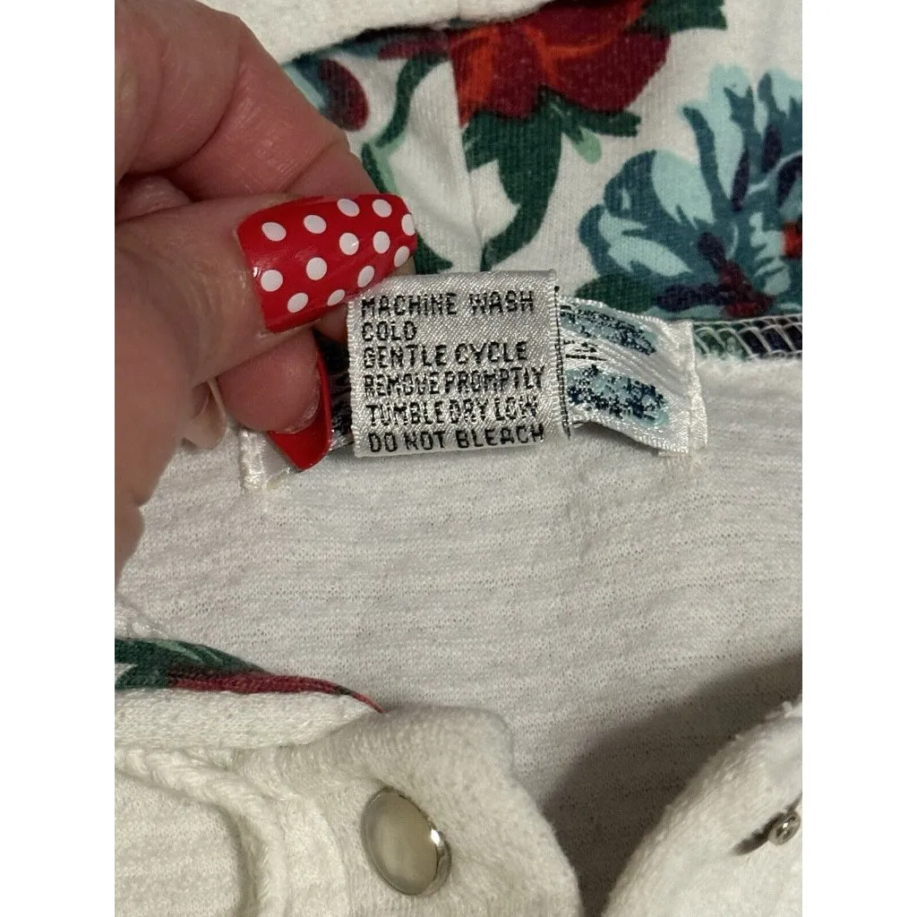 Gina Peters Grandamacore Sweater Vest Women Medium Cardigan‎ Hooded Floral Snap - Image 9