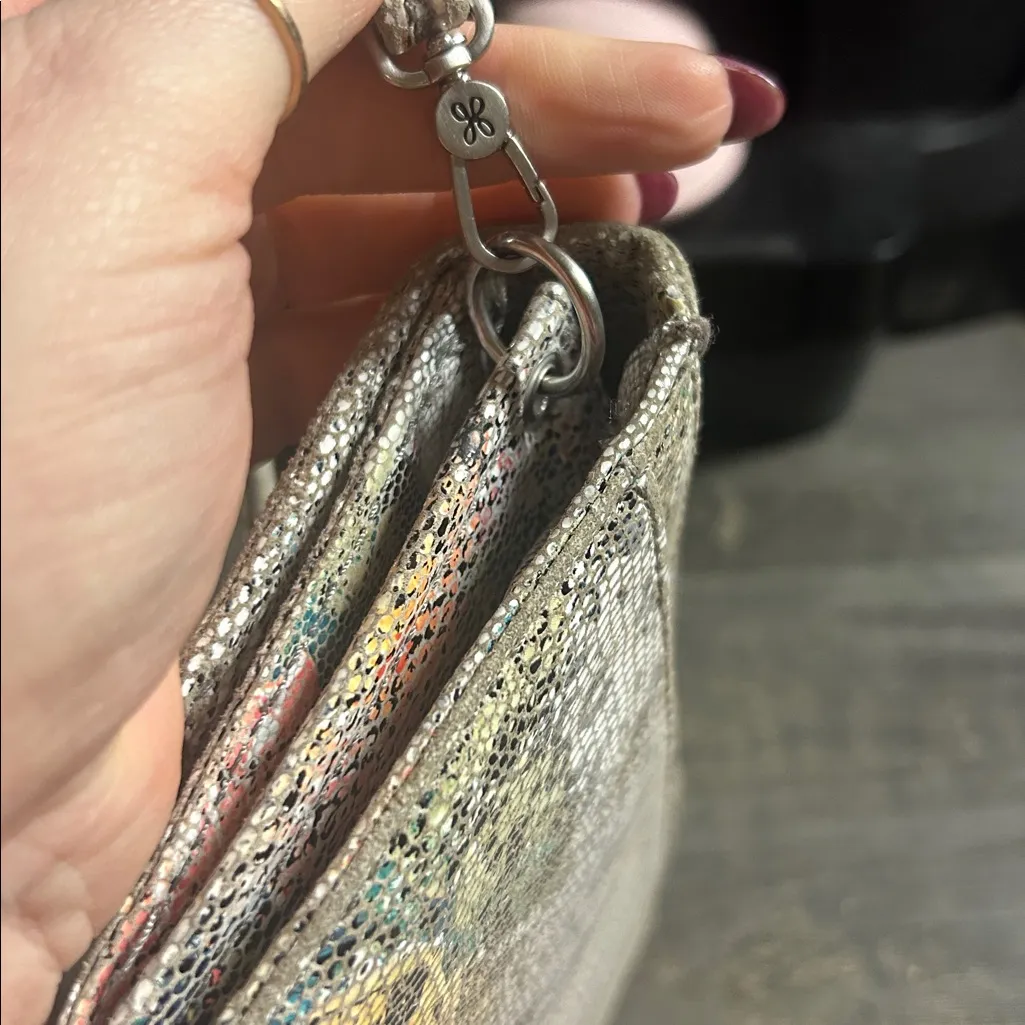 Hobo Jetty Leather Lizard Floral Convertible Bag - Image 6