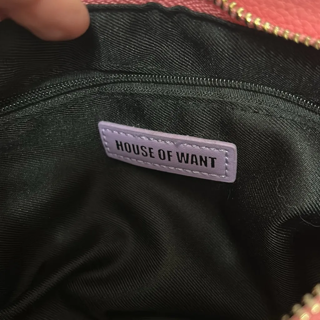 NWOT House Of Want Newbie Baguette Shoulder Bag Peony Vegan Leather Y2K Pink - Image 7