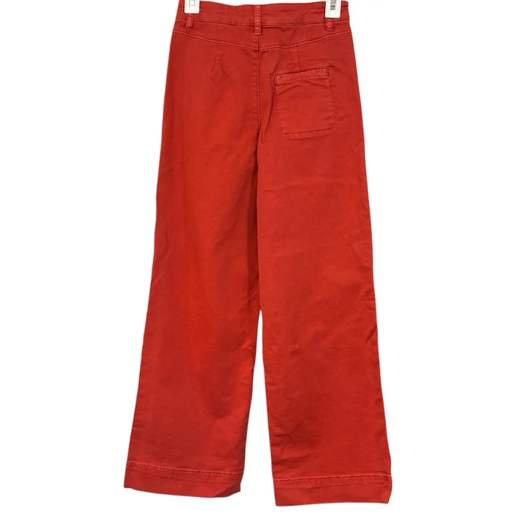 Marine Layer Wide Leg Bridget Crop Orange Denim Pants Size 4 NWOT Womens - Image 8
