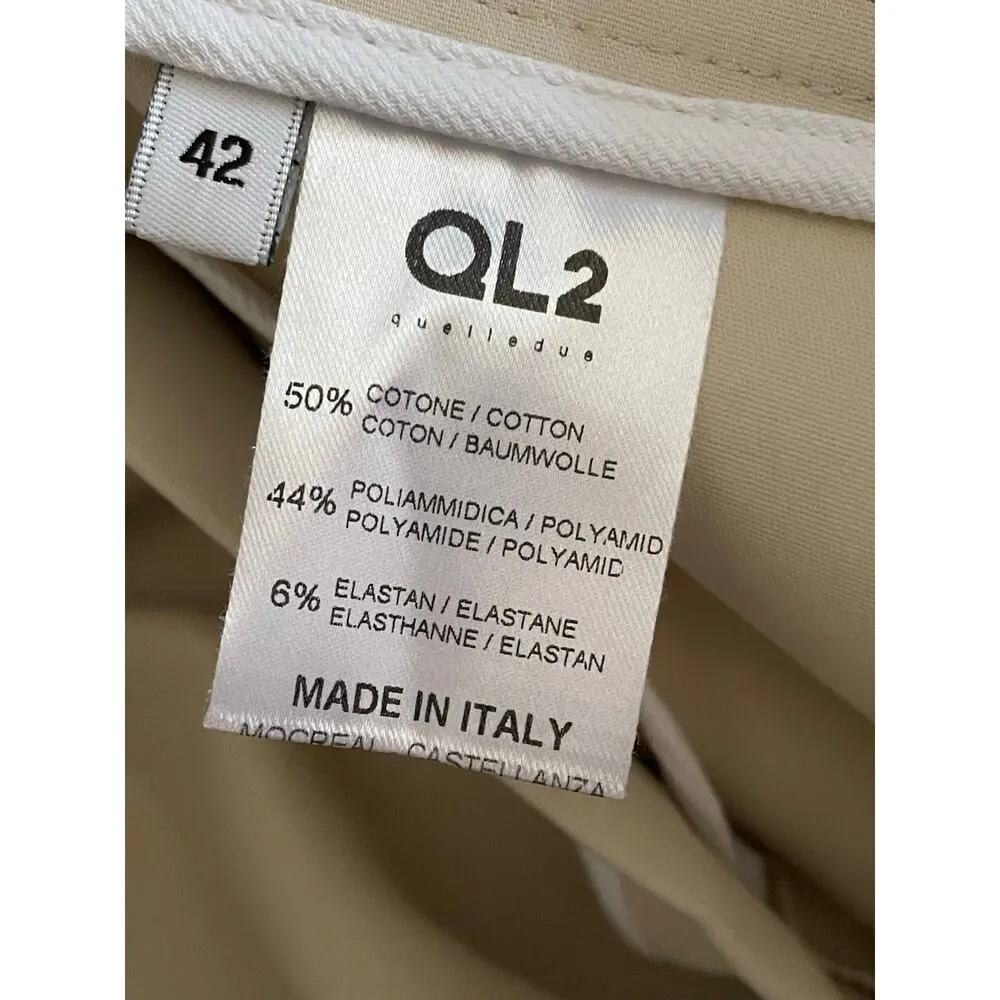 QL2 Monet Cream Flat Front Tailored Dress Pants size US6 - Image 10